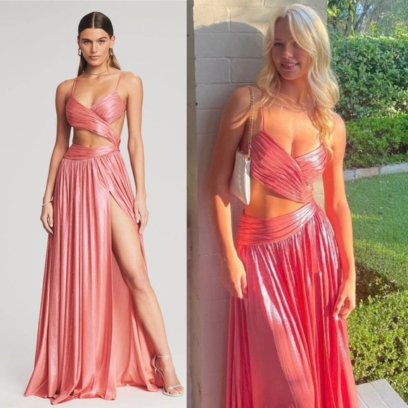 NWT Retrofête AGLAIA Cutout Maxi Dress in Calypso Coral Medium - Picture 4 of 16